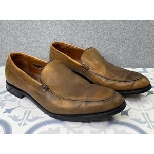Allen Edmonds Steen Leather‎ Loafers Men's Size 10.5 D Split Toe Carmel Cognac